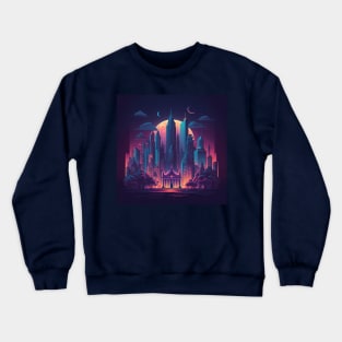 Retrowave Cityscape #1 Crewneck Sweatshirt